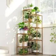 54.7" Tall Corner Plant Stand, Wooden Shelf for Indoor/Outdoor Plants