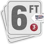 Aquatic Custom Tile, 6FT Pool Depth Markers, 6x6 Inches Vinyl Pool Stickers, Swimming Pool Number Markers, Pool Safety Signage, Adhesive Pool Depth Markers Stickers for Decks, MADE IN USA - (3 Pack)
