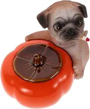 Healeved Ceramic Decorative Ashtray Lid Persimmon Jar for Coffee Canister Tea Jar Ash Prevention for Home