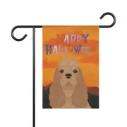 American Cocker Spaniel Dog Halloween Garden Flag