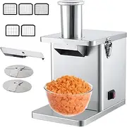 Stainless Steel Commercial Vegetable Dicer, Electric Food Processor, Vegetable Fruit Chopper SlicerVegetable Slicer, with 5 Knife Nets and 2 Knife Discs, for Tomatoes, Onions, Potatoes