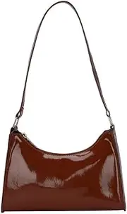 [Generic] Minimalist Faux Leather Shoulder Bag Shiny Women Underarm bag