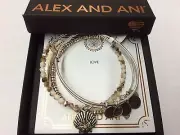 Alex and Ani Star of Venus Set of 3 Bangle Bracelet Rafaelian Silver NWTBC