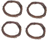 Cabilock 4 Pcs Natural Dried Rattan Rings for DIY Wreath Decorations Rustic American Country Style Home Decor for Weddings Christmas and Parties