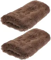 [FOYTOKI] Cute Hand Warmer Muff Plush Faux Fur Hand Muffs Women's Insulated Warmers for Cold Days 2 Pack Light Brown