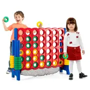 Babyjoy 4-to-Score Giant Game Set Quick-Release Level Oversize 4 in A Row Floor Family Fun Game For Kids Adults