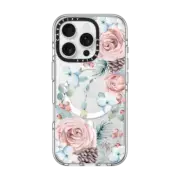iPhone 16 Pro Clear Case MagSafe Compatible Winter Woods Roses in the Forest by Nature Magick