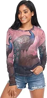 [RPLIFE] Christmas with Reindeer and Snowflakes Mesh Top Women, Mesh Shirts for Women Sexy