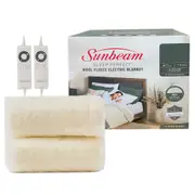 Sunbeam Fitted Auto Shut Off Premium Electric Blanket Wool Fleece