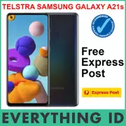 TELSTRA SAMSUNG GALAXY A21s 4GX 128GB 6.5″ SCREEN BLUE TICK BLACK - FREE EXPRESS