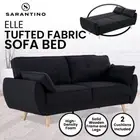 New 3 Seater Sofa Bed Lounge Couch Modular Furniture Home Linen Fabric Black