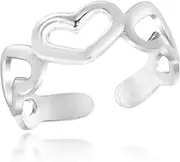 [AeraVida] Open Hearts Eternity Link Band .925 Sterling Silver Toe or Pinky Ring