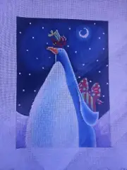 Cbk Needlepoint Penguin And Friend Hand-painted Needlepoint Canvas