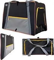 Travel Cat Foldable Cat Carrier - Collapsible Crate for Small, Medium Kittens & Cats up to 20 LBs - Light, Slim Soft-Sided “The Pack N' Paw” Compact Travel Bag (26.77x 17.72x14.5)