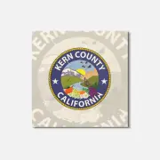 Kern County Seal California USA State 4'' X 4'' Square Wooden Coaster