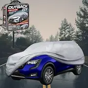 Silver Shield Outdoor Car Cover for Mahindra XUV700 Large SUV 2021 - Current LC - Zipper Door & Elastic Hem - UV Protection - Universal Fit - Water, Dust & Scratch Proof - Grey