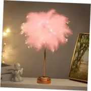 Feather Lamp - LED Atmosphere Feather Night Lights Bedside Lamps for Pink