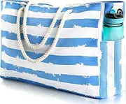 SRISE Large Beach Bag for Women & Men, Beach Bags Waterproof Sandproof, Travel Tote Bag, Swim Pool Bag for Family Outdoor