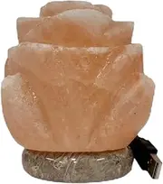 USB Colour Changing Salt Himalayan Lamp - Flower Shape Pink Rock LED Light