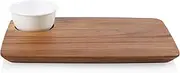 [CORELLE] Vitrelle Coordinates 2-Pc Cheese Board with Bowl Serving Set,Charcuterie Platter with Bowl, Dip Bowl and Long Serving Board Set,Triple Layer Glass Bowls are Dishwasher and Microwave Safe,White