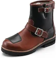 Daytona DS-003 Men's Motorcycle Engineer Ride Boots, Genuine Leather, Cowhide Leather (Full Grain Leather), Shift Pad, Heel Zip