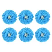Crepe Paper Flowers, Sky Blue Tissue Paper Flowers - 12 x 12 Inch / 6 Pcs