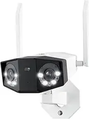 Dual Lens 4K PoE Security Camera 8MP Outdoor CCTV WiFi IP Camera Smart Home Video Surveillance Cameras(WiFi CAM_PAL)