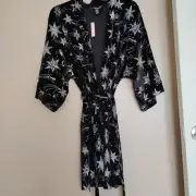 Victoria Secret Robe Medium Large M/L Belted Kimono Sleeve Velvet Bling Glitter