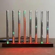Music Rhythm Recognition Light – LED Audio Spectrum Analyzer with 8 Nixie Tubes, 6 Dynamic Light Modes, Sound Pickup for Desktop, Studio & Gaming Room