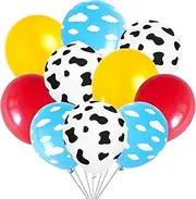 Cartoon Story Balloons Toy Inspired Story Birthday Party Supplies Party Decorations Cow Print Sky Blue Cloud Balloons Arch Garland Kit for Kids Boys Girls Story Themed Party Decor Favor