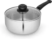 Swan SWPS5029SS Townhouse 18cm Stainless Steel Saucepan with Glass Lid, Suitable for All Hob Types (Including Induction), Dishwasher Safe, Stainless Steel