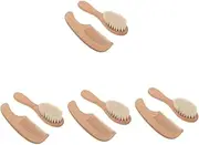 VICASKY Sets Hair Comb Brush Set Double Sided Soft Bristles for Newborns Wood Grooming Brush for Parents