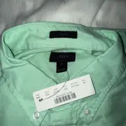 NWOT J.Crew Slim Secret Wash Cotton Soft Shirt pale teal sea glass Size Small