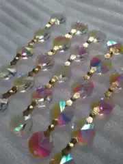 3FT Iridescent AB Color Chandelier Crystal Octagon Beads Prisms Garland Chain