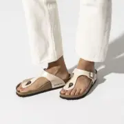 BIRKENSTOCK GIZEH GRACEFUL PEARL WHITE FLIP-FLOPS THONG SANDALS REGULAR/WIDE WID