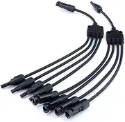 1 Set Male And Female Solar Connectors 4 To 1 Panel Cable Photovoltaic Connector Adapter