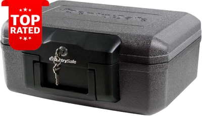 Fireproof Safe Box with Key Lock Compact Chest for Home Security 0.18 Cubic Feet