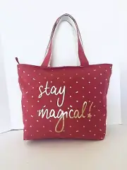 RADLEY LONDON “Stay Magical!” Zip Top Large Tote Bag Inside Zip Pocket Red NWT