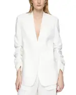 Lafayette 148 New York Linen Ruched Sleeve Blazer