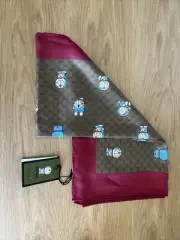 Brand New Doraemon 50 Years Gucci Collaboration Silk Scarf