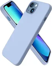 [ORNARTO] Compatible with iPhone 13 Phone Case 6.1, Slim Liquid Silicone 3 Layers Full Covered Soft Gel Rubber Case Cover 6.1 inch-Sierra Blue
