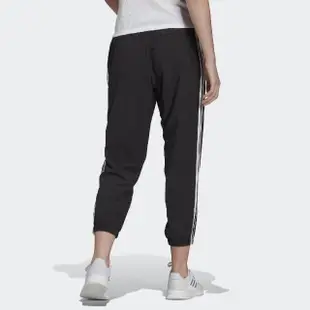 【adidas 愛迪達】運動長褲 Essentials Pants 女款 黑 三線 彈性 休閒 縮口 九分褲(GR9605)