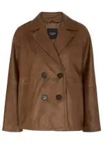 Max Mara Weekend Oria Double-breasted Leather Jacket - Brown - 14 (UK14 / L) 14 (UK14 / L)