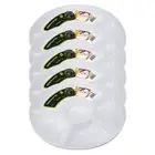 5x Lemon & Lime 32.5cm 5 Section/Compartment Reusable Dip/Nut Platter/Plate/Tray