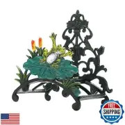 Sungmor Cast Iron Heavy Duty Garden Hose Holder - Decorative Hand-Painted Fro