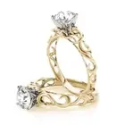 Forever Brilliant Moissanite Filigree Solitaire Engagement Ring 14K Yellow Gold