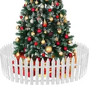 MCEAST 36 White Picket Fence Border 4.6 x 12 Inches Mini Plastic Decorative Fences Christmas Tree Barrier for Dogs Kids Home Wedding Fairy Garden Party