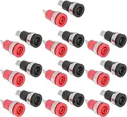 10 Pairs 4mm Banana Bushings with Safe Return Red and Black Coated for Industrial Electronic Equipment