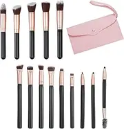 14 Pcs Conical Makeup Brushes Set With Case Bag,Professional Synthetic Kabuki Makeup Brush Set Kit for Cosmetics Foundation Blending Blush Eyeliner Concealer Face Powder Blush