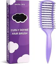 Curl Defining Brush, Vented Curly Hair Brush for Effortlessly Detangling Shaping and Defining Women's Men's Curls on All Wet or Dry Hair Types, Reduces Frizz (Purple)